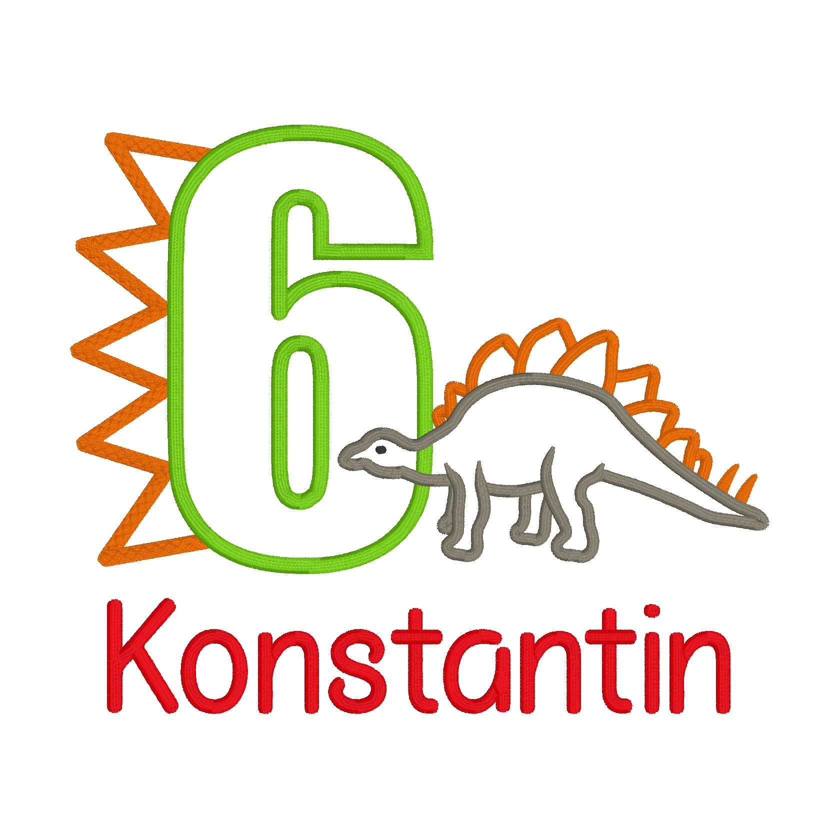 Besticktes Stegosaurus Geburtstagsshirt – Personalisiert mit Zahl als Dino-Motiv