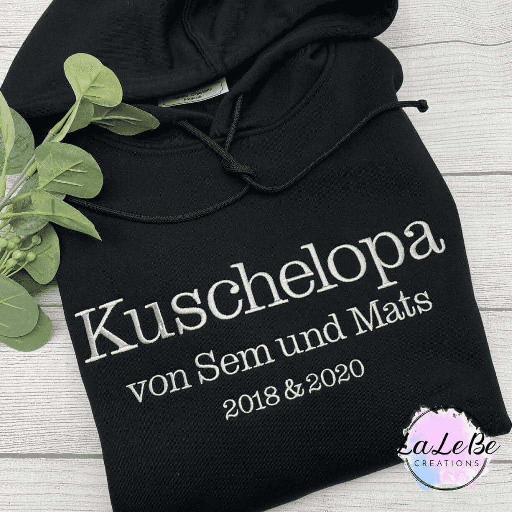 Bestickter Opa-Hoodie - Persönlich & Gemütlich XS / Schwarz