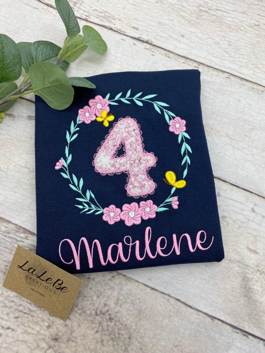 Blumenkranz Geburtstagsshirt für Mädchen Geburtstag T-Shirt