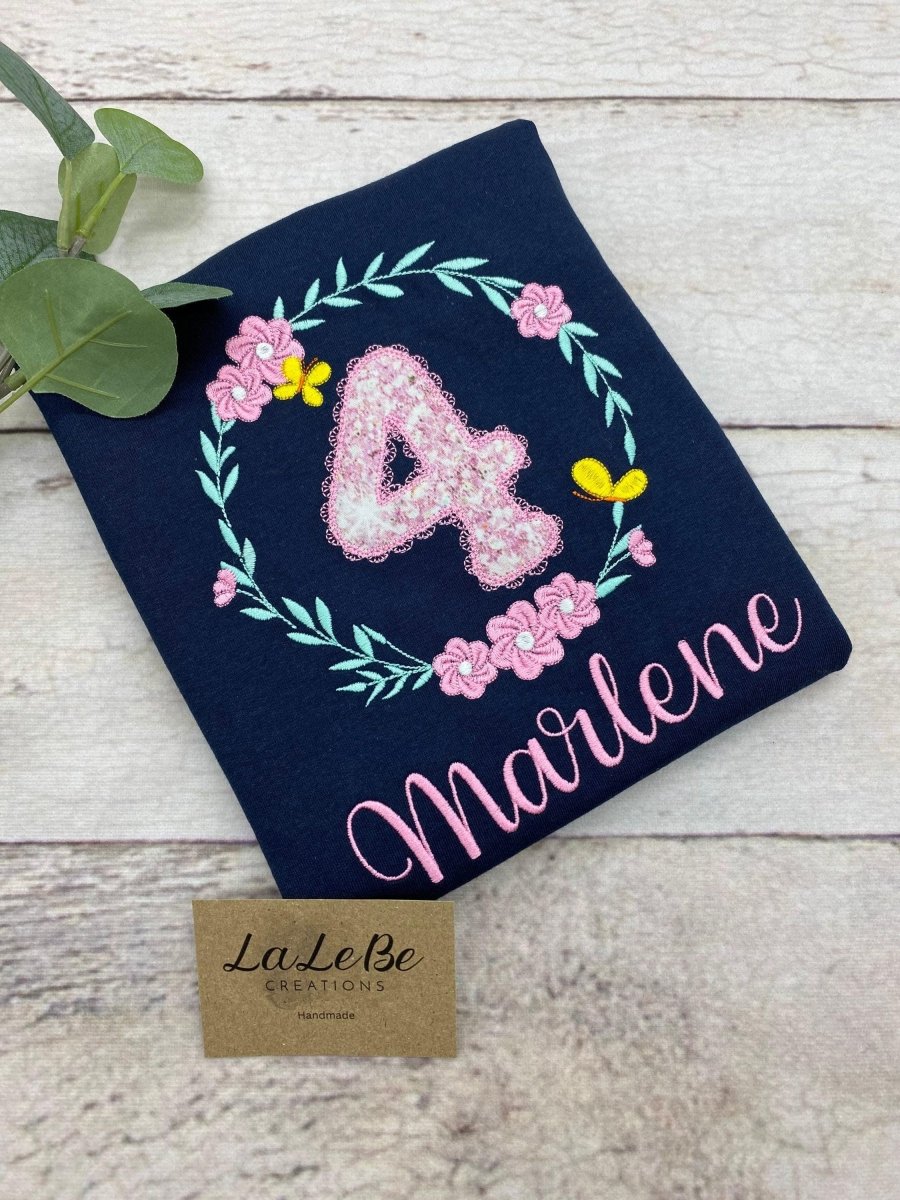 Blumenkranz Geburtstagsshirt für Mädchen Geburtstag T-Shirt