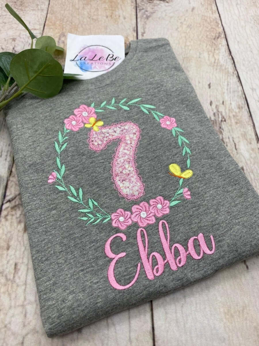 Blumenkranz Geburtstagsshirt für Mädchen Geburtstag T-Shirt