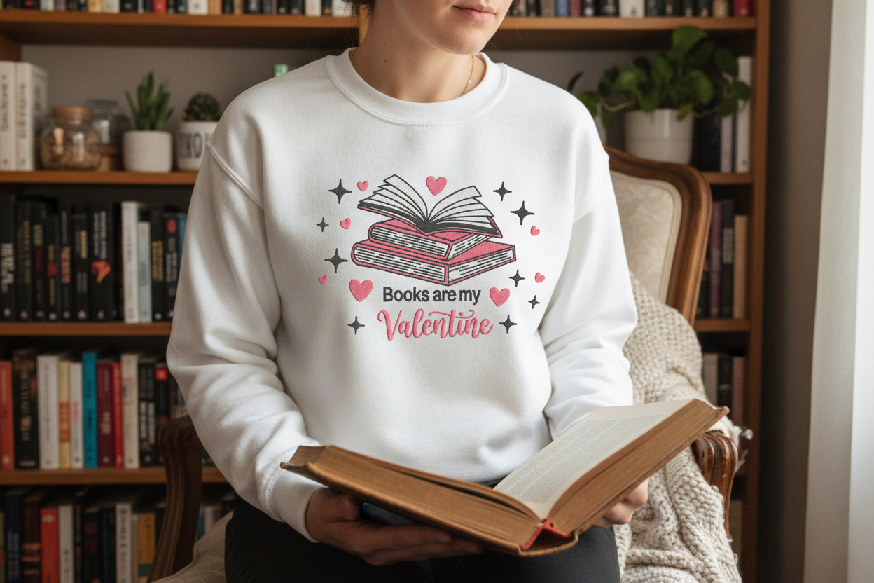 Valentinstag Bücher Sweatshirt - Books are my Valentine