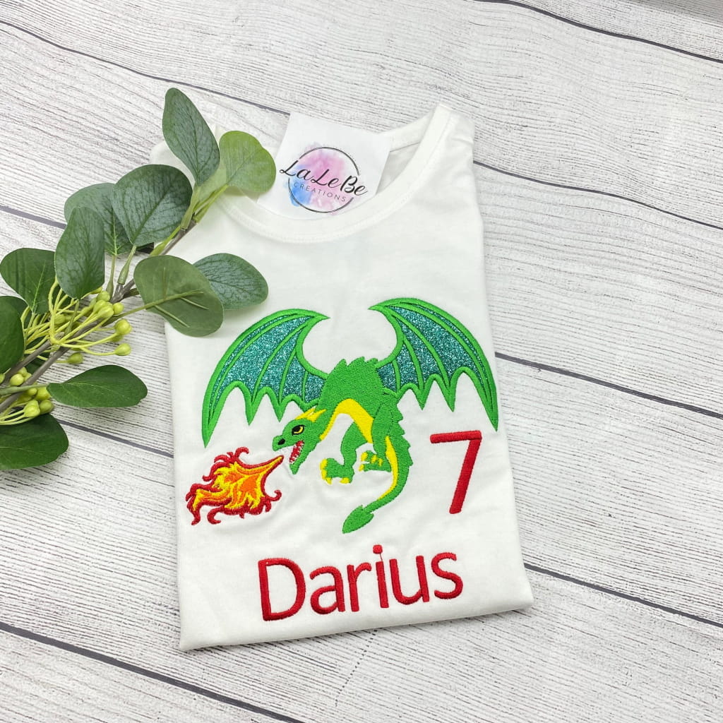 Drache Geburtstagsshirt personalisiert für Kinder