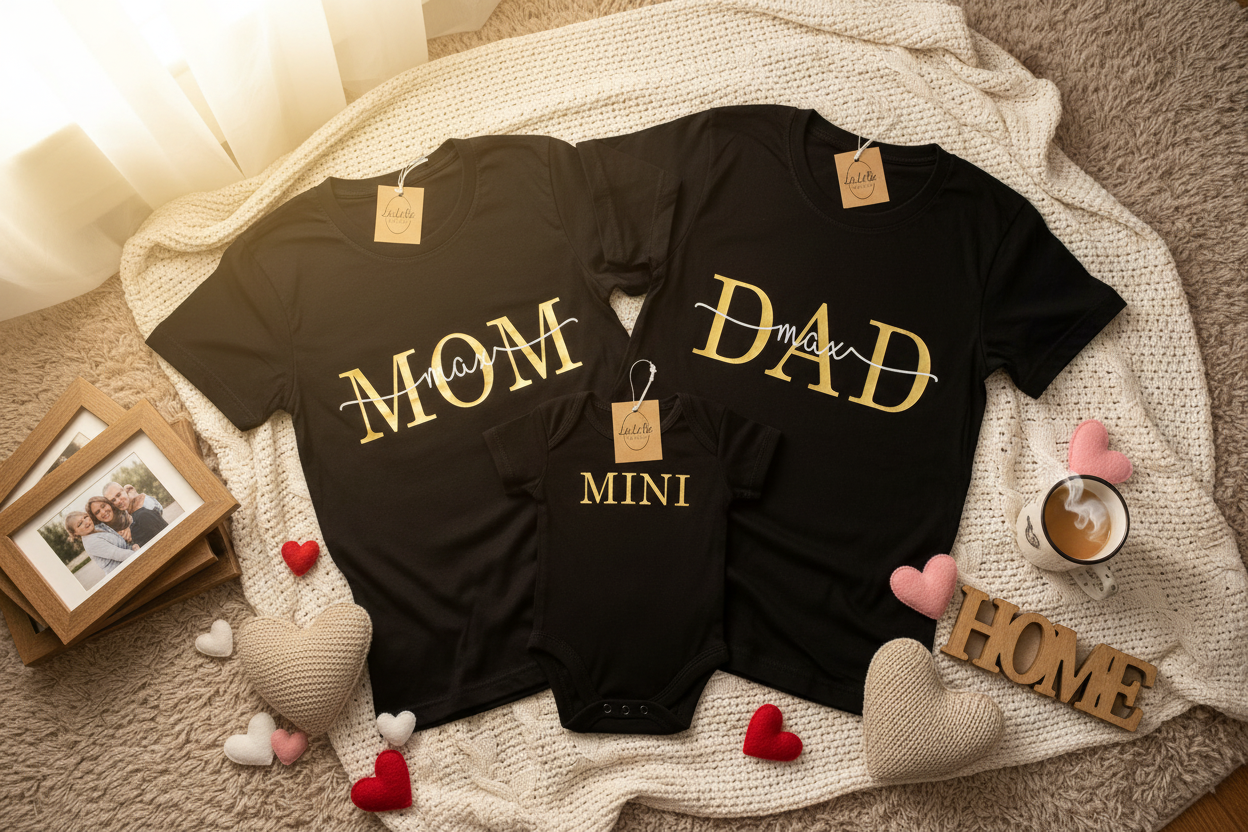 Personalisiertes Familien Partnerlook Set - Mama Papa Mini