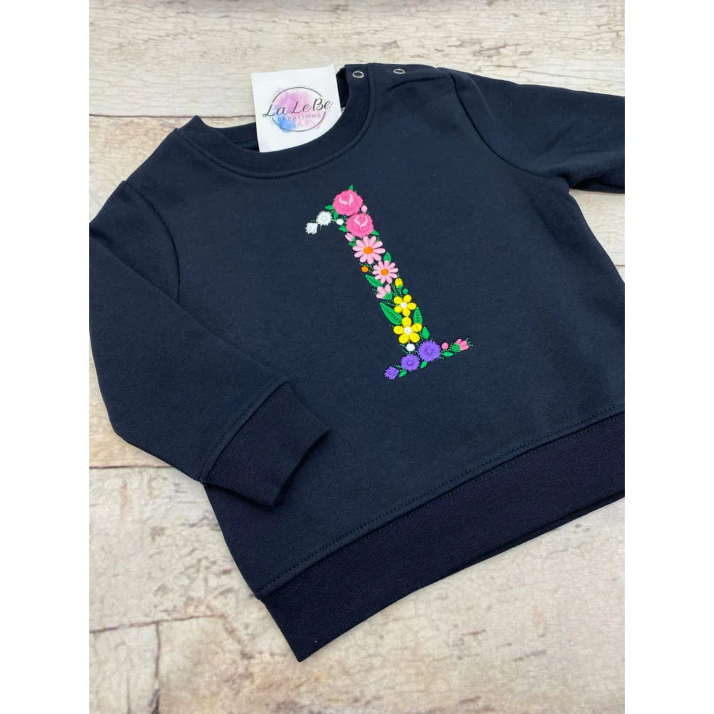 Geburtstags- Pullover mit Blumenzahlen