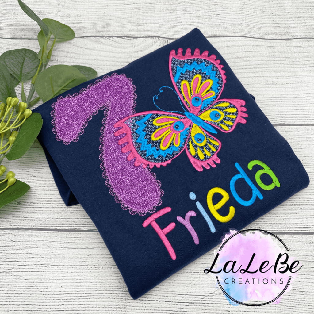 Geburtstags-T-Shirt mit Schmetterling - lalebecreations.de