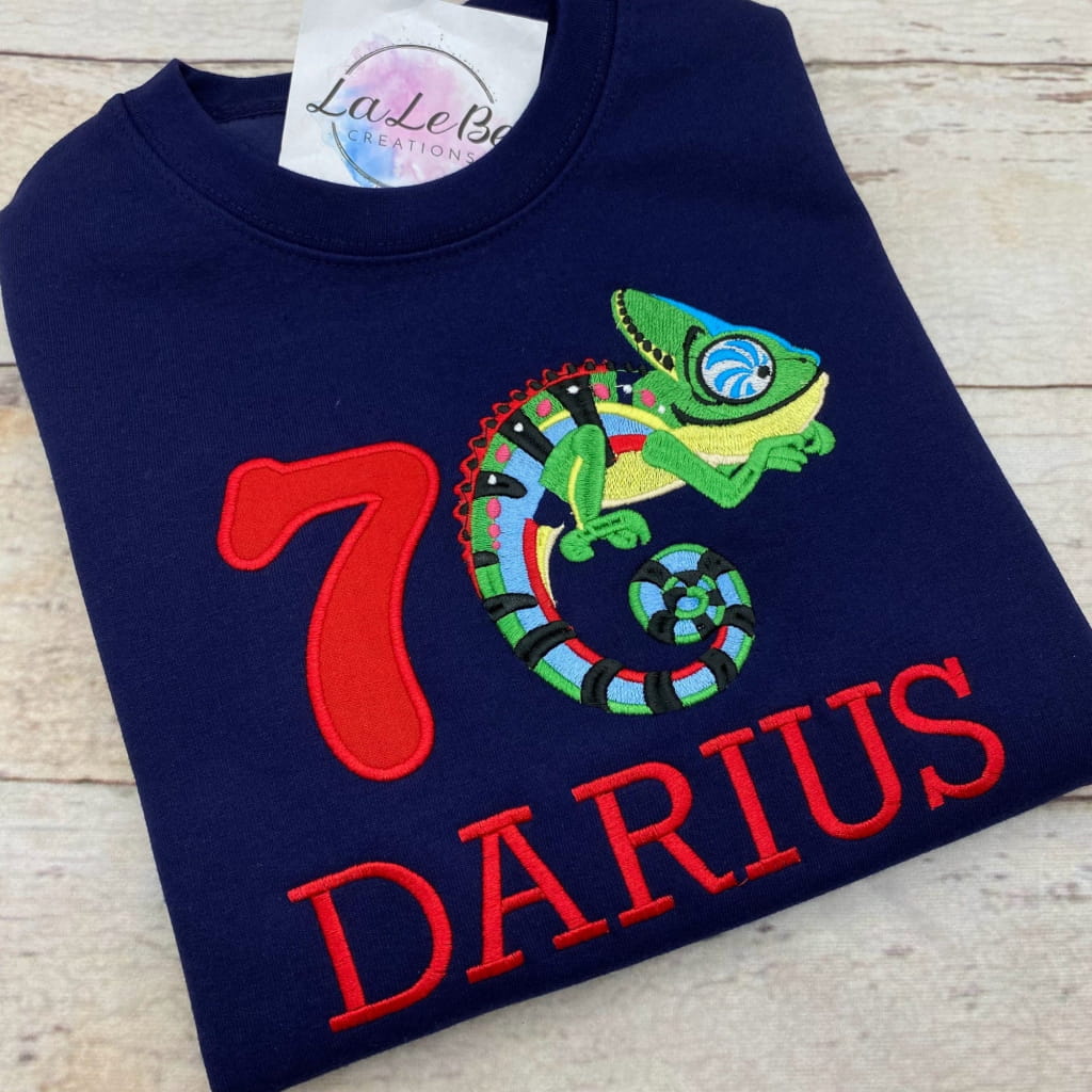 Geburtstagspulli mit Chamäleon-Motiv für Jungen