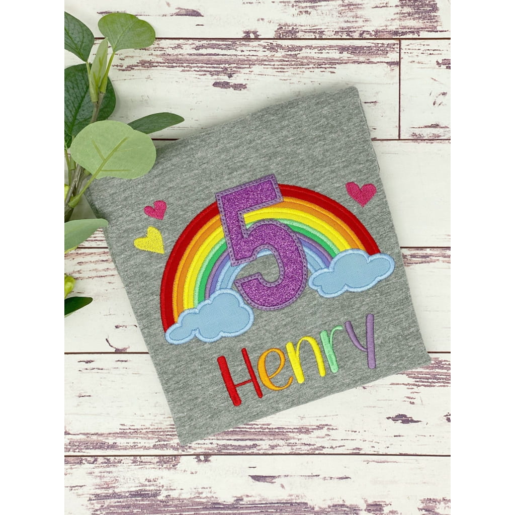 Geburtstagsshirt Regenbogen für Mädchen