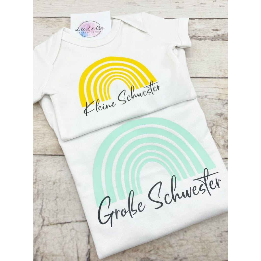 Geschwister T-Shirts Kleine Große Schwester Kleiner Großer Bruder - lalebecreations.de