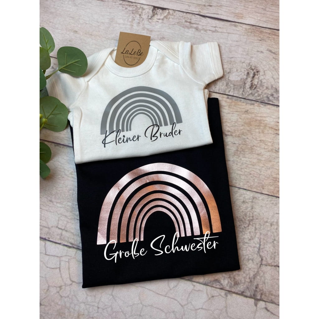 Geschwister T-Shirts Kleine Große Schwester Kleiner Großer