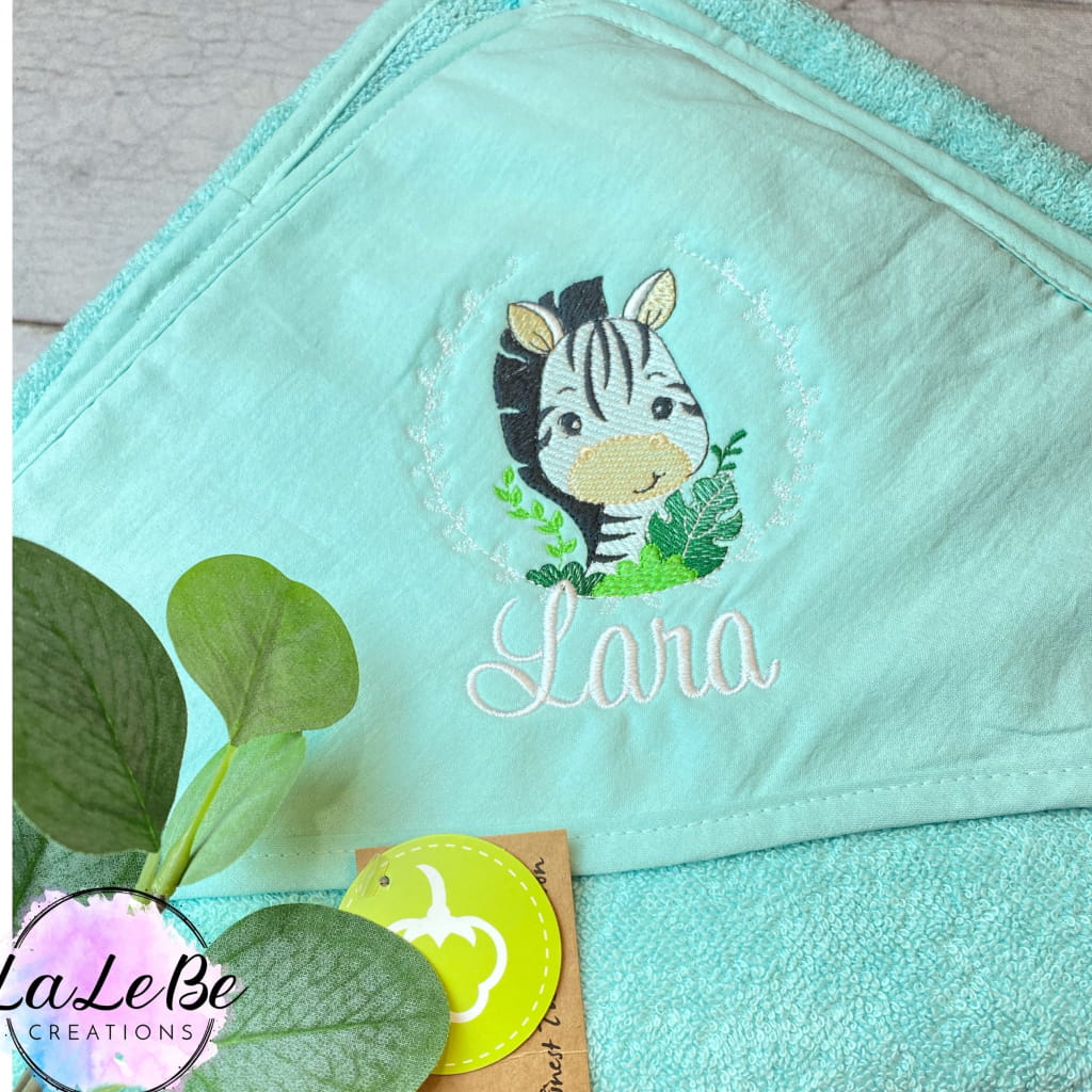 Kapuzen-Badehandtuch für Kinder mit Namen & Motiv Mint