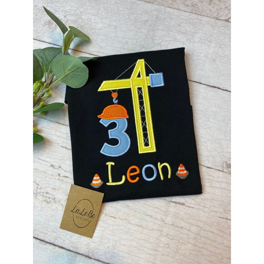 Kindergeburtstagsshirt mit Kran-Motiv