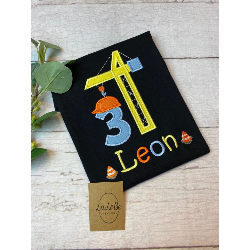 Kindergeburtstagsshirt mit Kran-Motiv