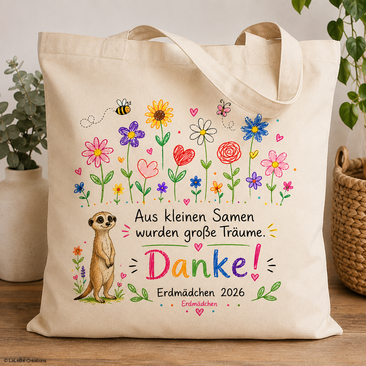 Personalisierte Lehrertasche mit Klassentier – Danke Lehrerin Geschenk – LaLeBe Creations