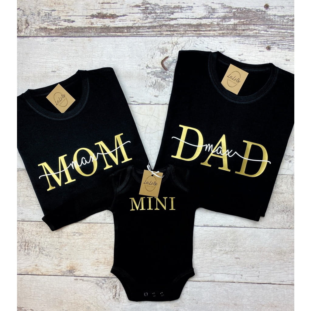 Mama Mini Papa Outfit, Partnerlook Mom Dad Mini T-Shirt - lalebecreations.de
