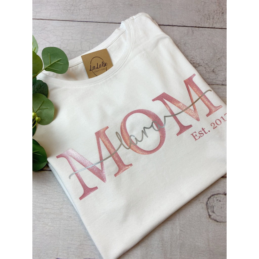 Mama Mom T-Shirt mit Kindernamen