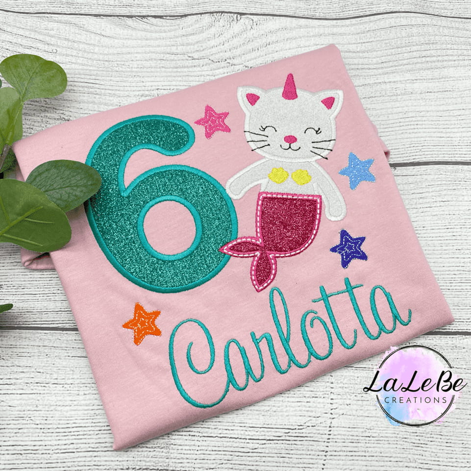 Personalisiertes Meerjungfrau Einhorn Katze