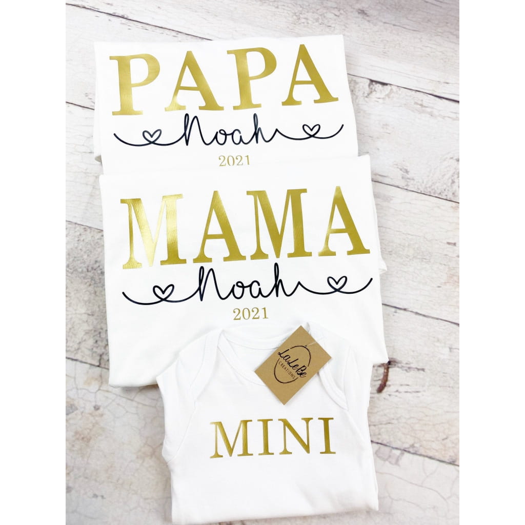 Personalisierte Familien T-Shirts für Mama Papa und Mini