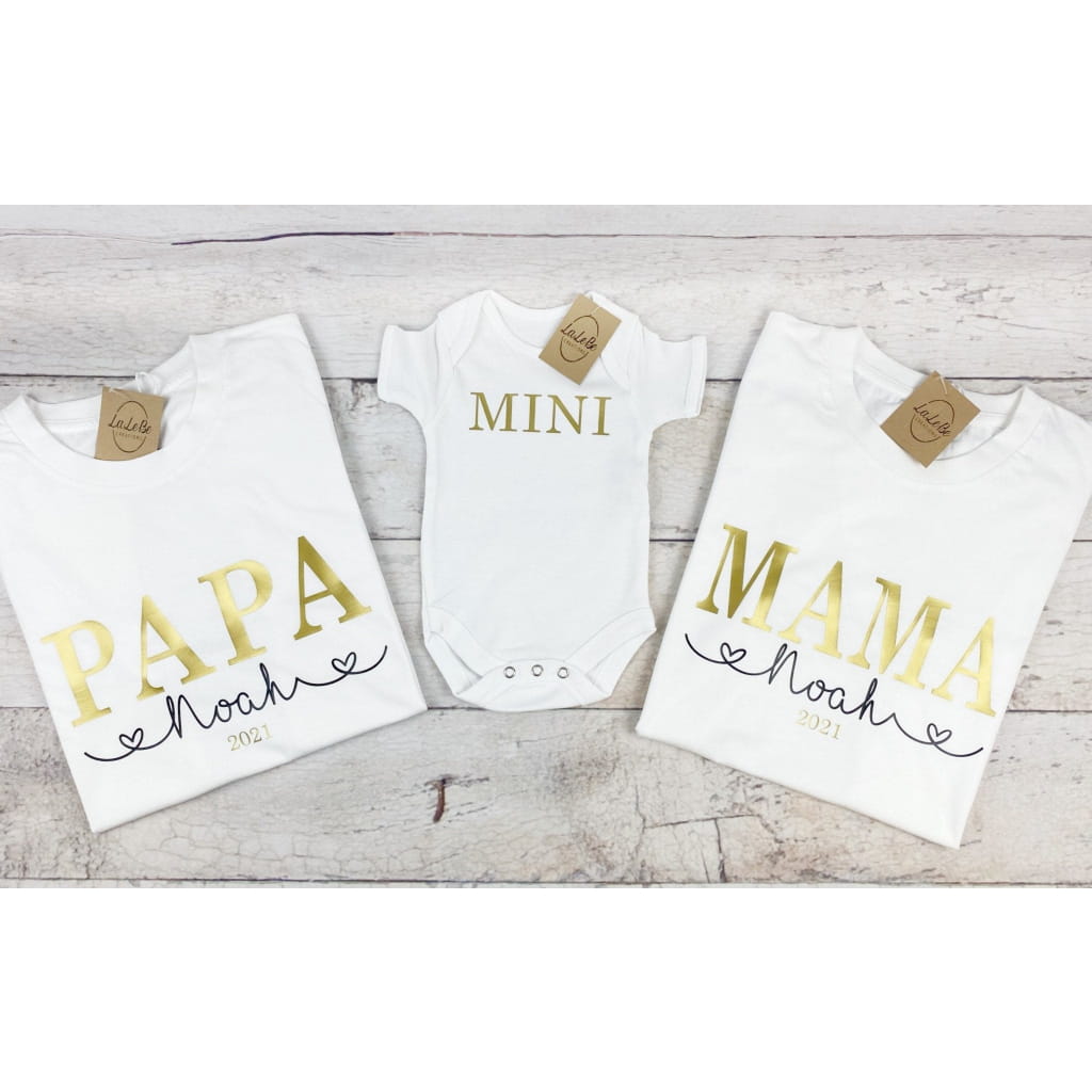 Personalisierte Familien T-Shirts für Mama Papa und Mini