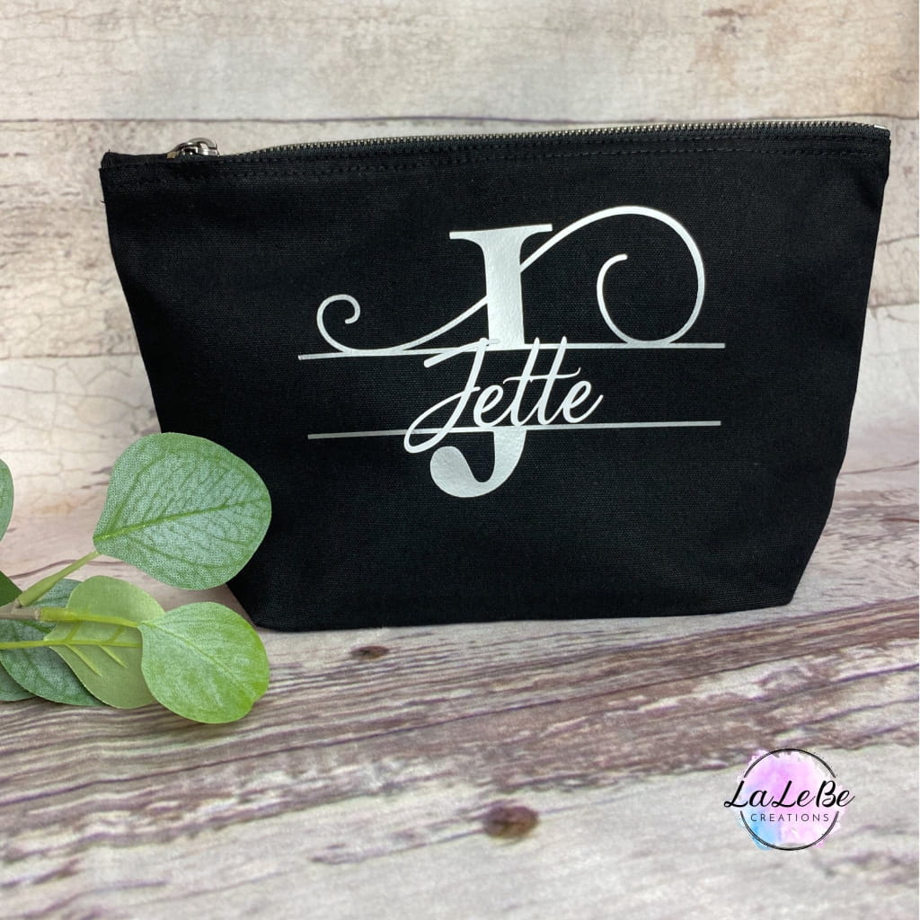 Personalisierte Kosmetiktasche für Mama und Oma Schwarz / S