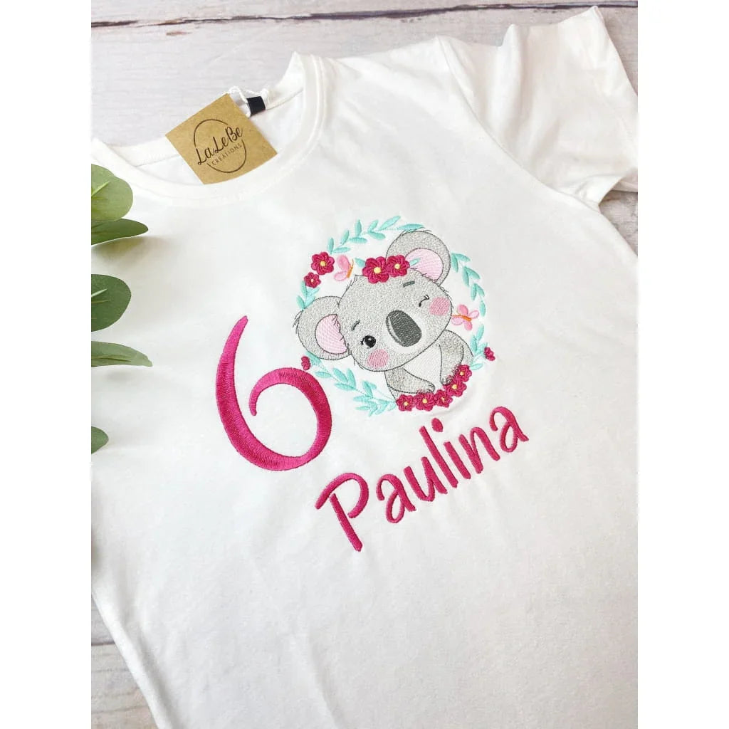 Personalisiertes Koala Geburtstags-Shirt für Mädchen