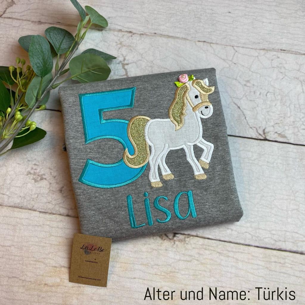 Personalisiertes Pferde Geburtstagsshirt mit Namen