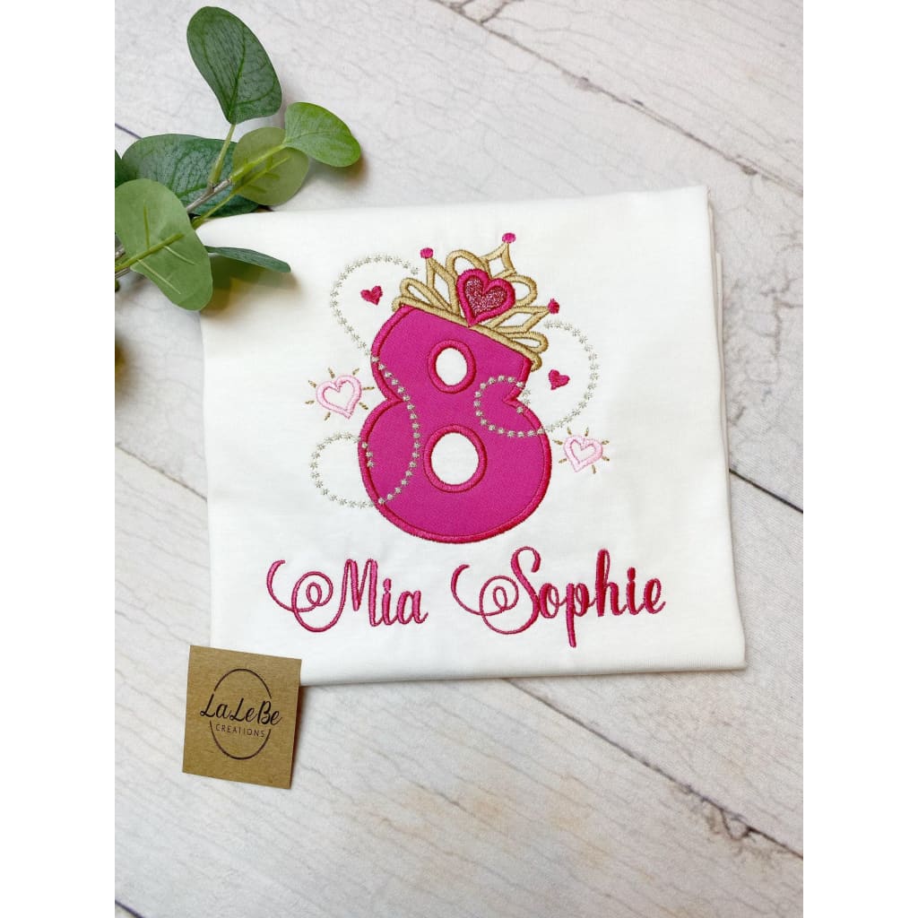 Prinzessin Geburtstagsshirt mit Krone & Zahl