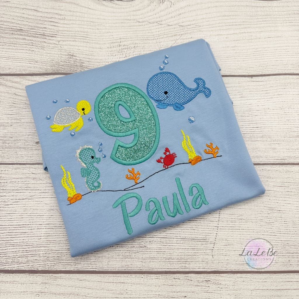 Unter Wasser Geburtstagsshirt - Personalisiert mit Name