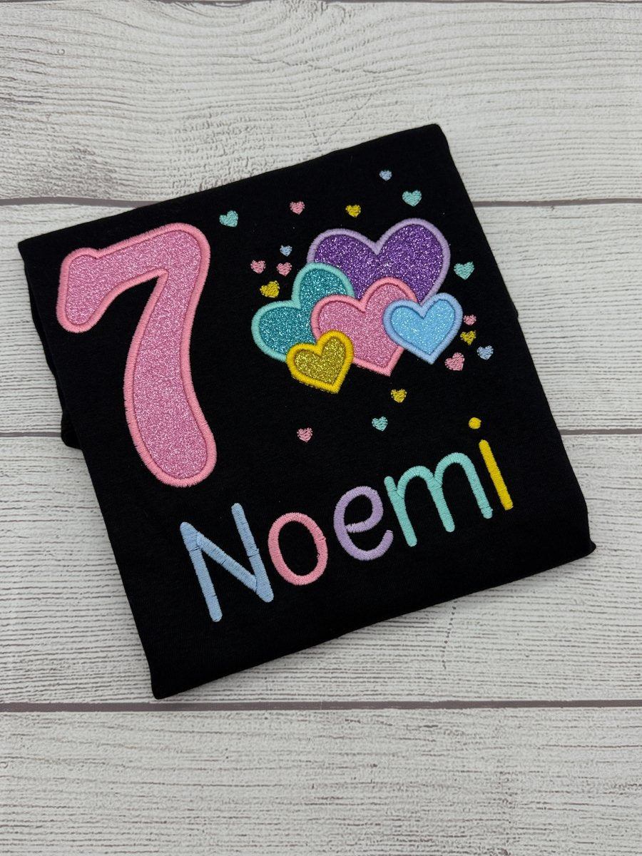 Personalisiertes Geburtstagsshirt Mädchen mit Herz