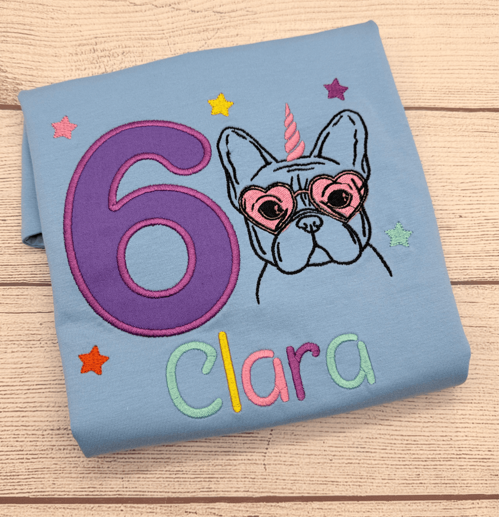 Einhorn Hund T-Shirt mit Name und Zahl (Bild 2 von 3)