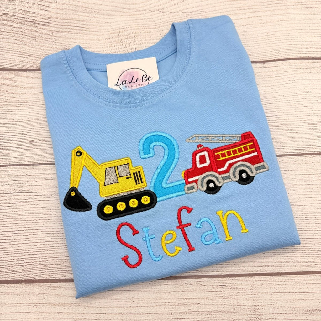 Geburtstag Shirt Bagger & Feuerwehr mit Name (Bild 4 von 6)