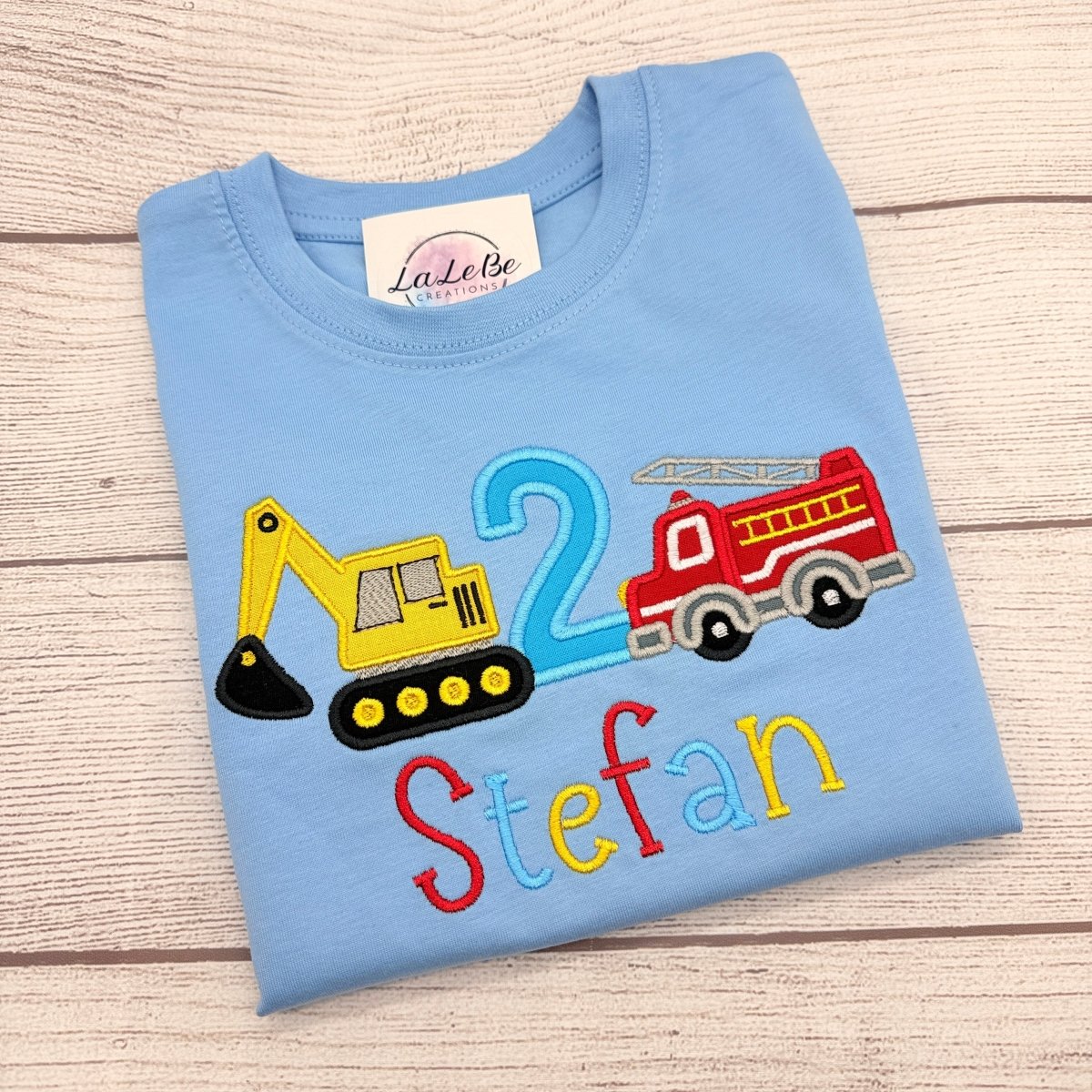 Geburtstag Shirt Bagger & Feuerwehr mit Name
