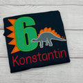 Besticktes Stegosaurus Geburtstagsshirt – Personalisiert