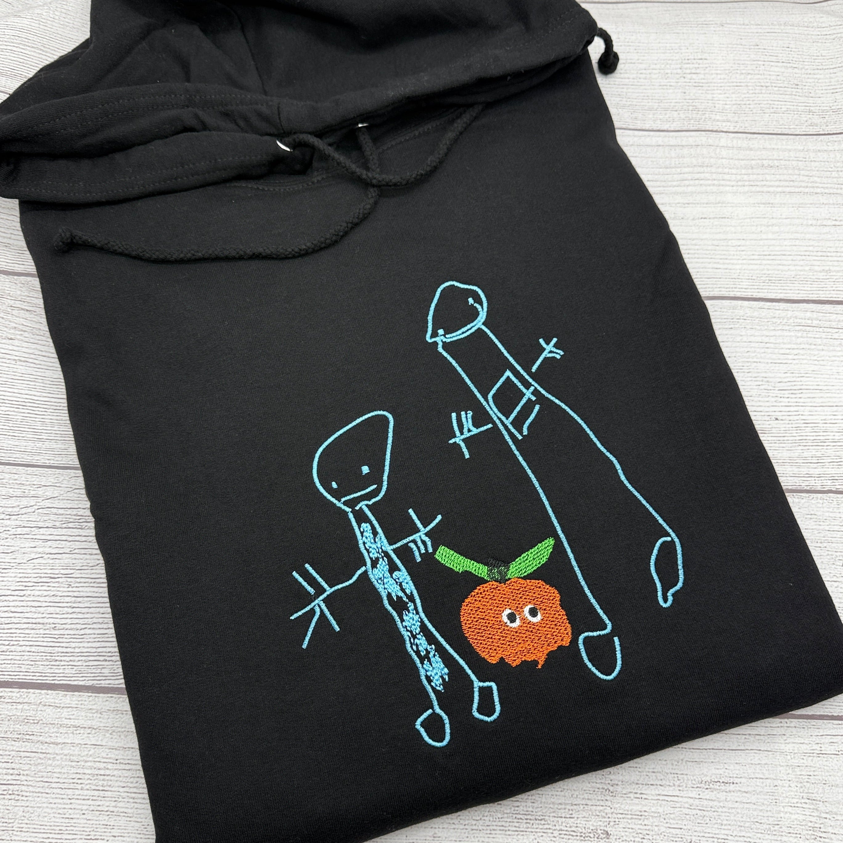 Besticktes Sweatshirt mit Kinderzeichnung