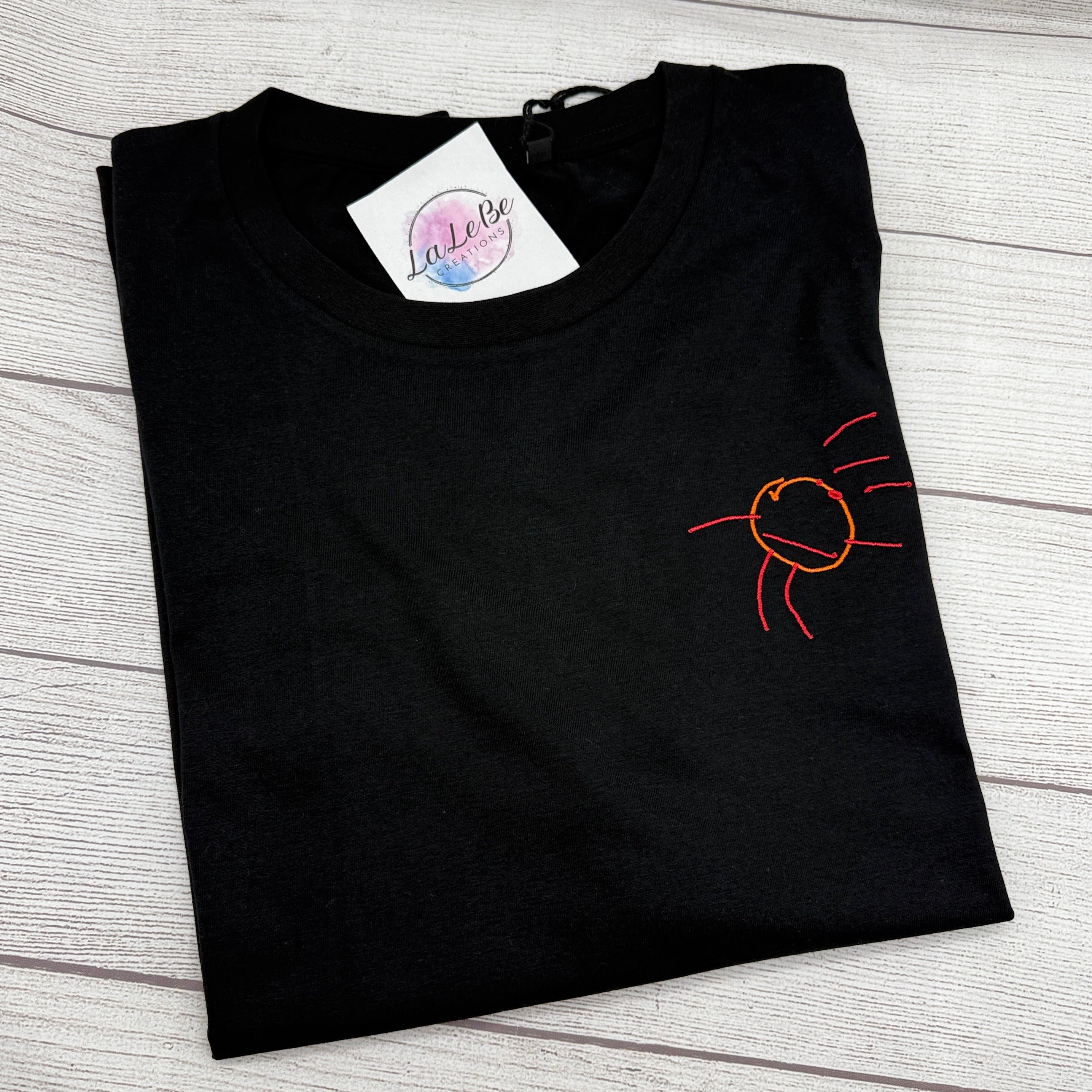 Besticktes Sweatshirt mit Kinderzeichnung