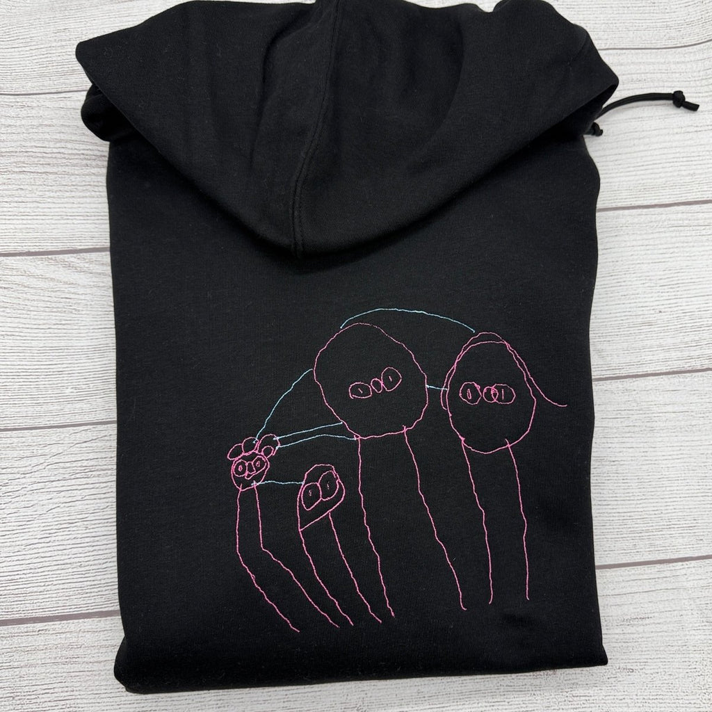 Besticktes Sweatshirt mit Kinderzeichnung