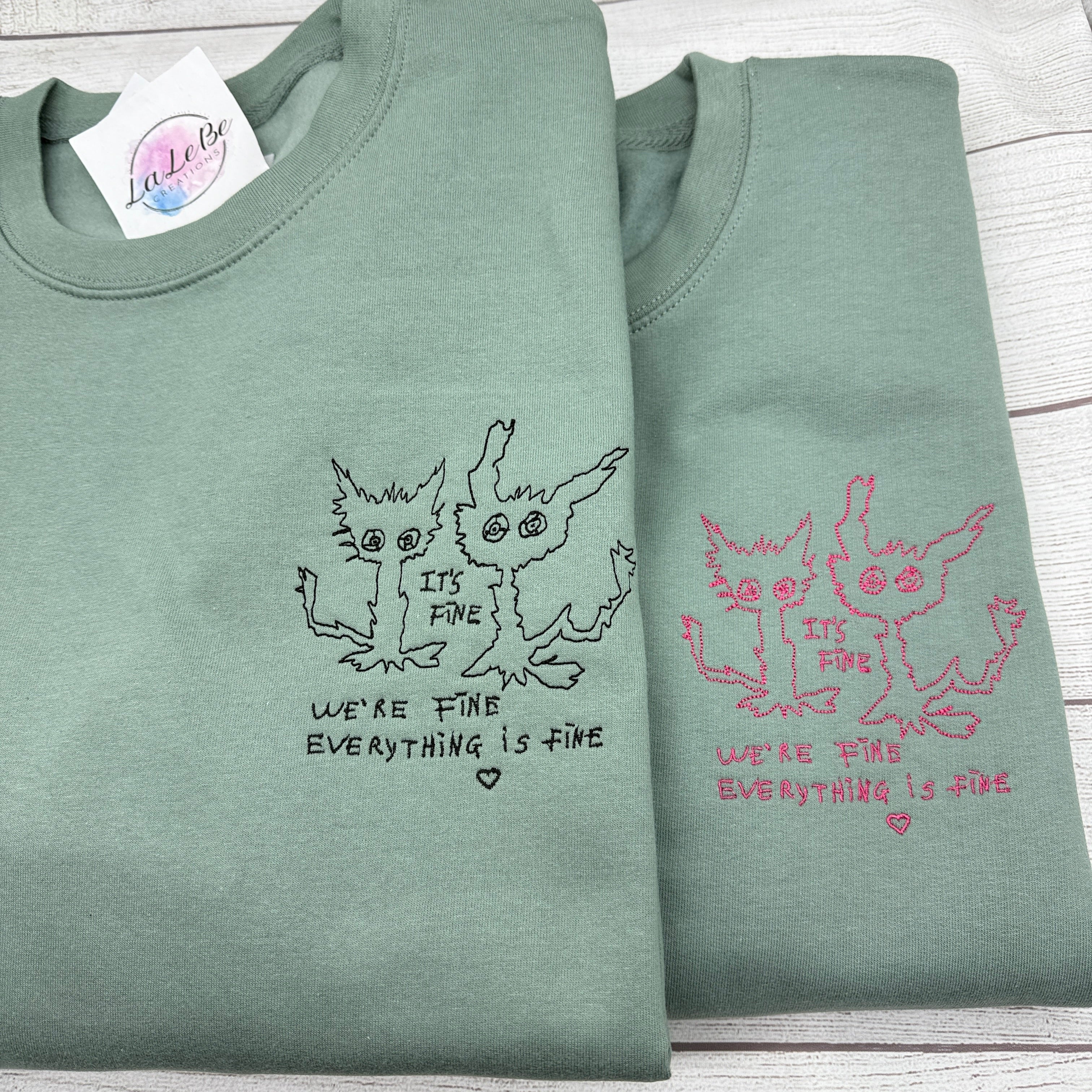 Besticktes Sweatshirt mit Kinderzeichnung