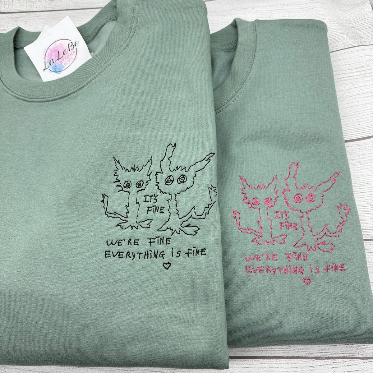 Besticktes Sweatshirt mit Kinderzeichnung