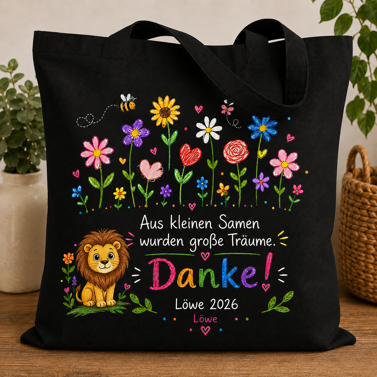 Lehrertasche mit Klassentier personalisiert – Danke Lehrerin