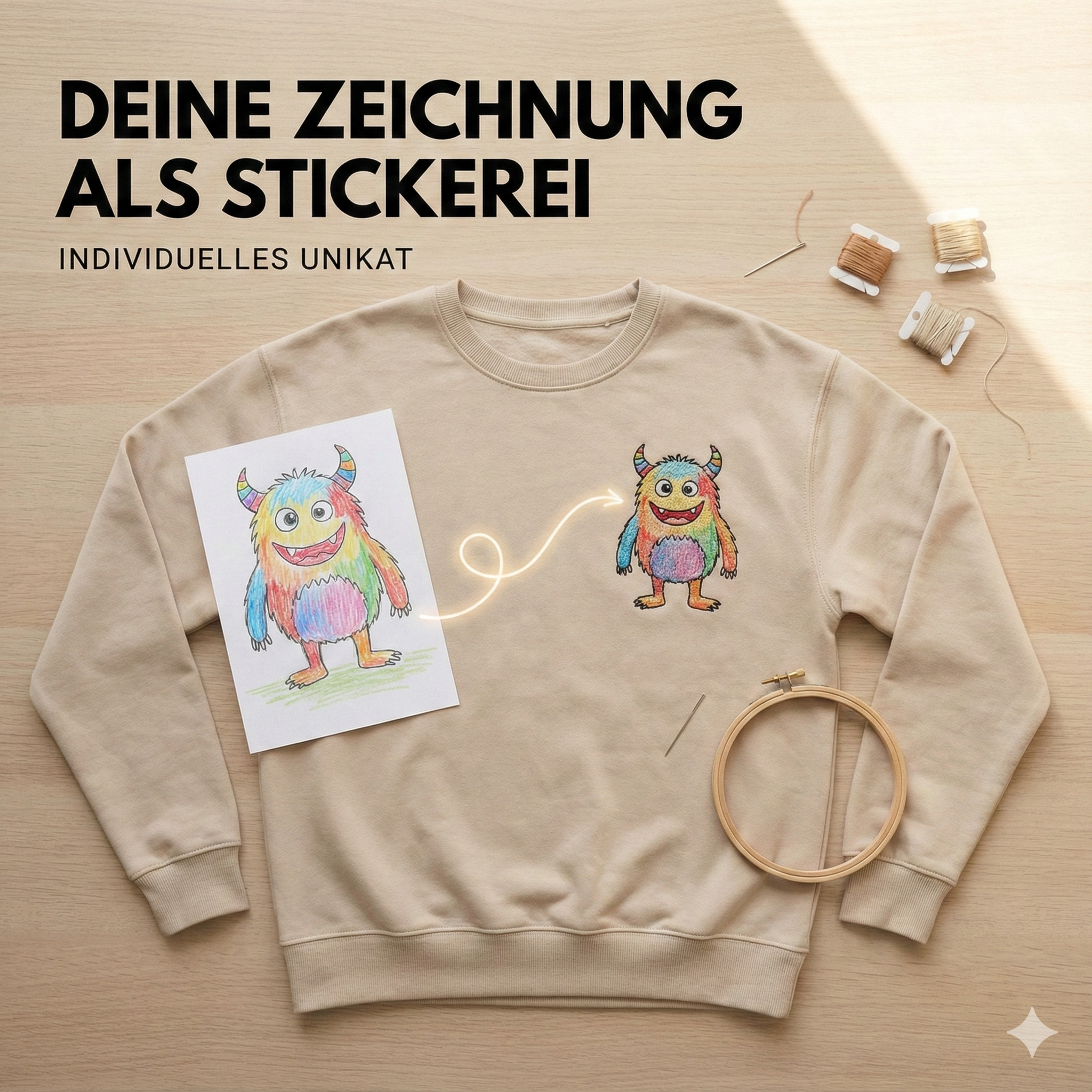 Personalisiertes Kinderzeichnung Sweatshirt –