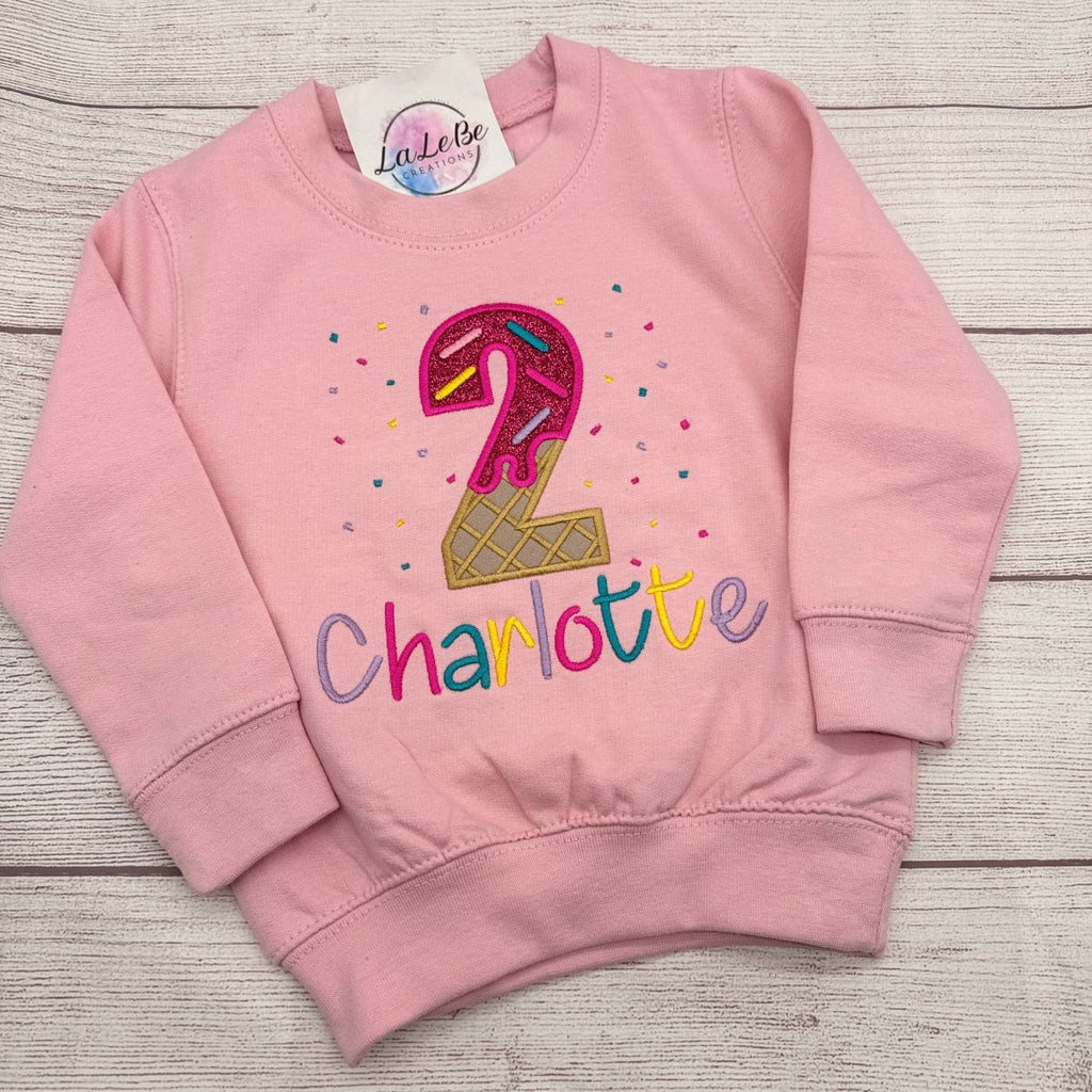 Personalisiertes Geburtstagsshirt mit Eis, Streuseln und Glitzer (Bild 13 von 18)