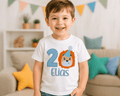 Personalisiertes Geburtstags-T-Shirt mit Löwe – Bestickt mit Name & Zahl-2