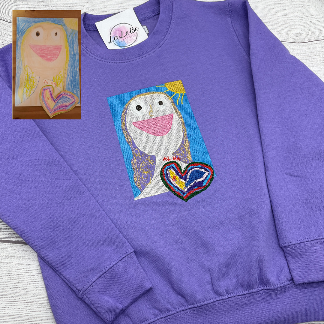 Personalisiertes Kinderzeichnung Sweatshirt –