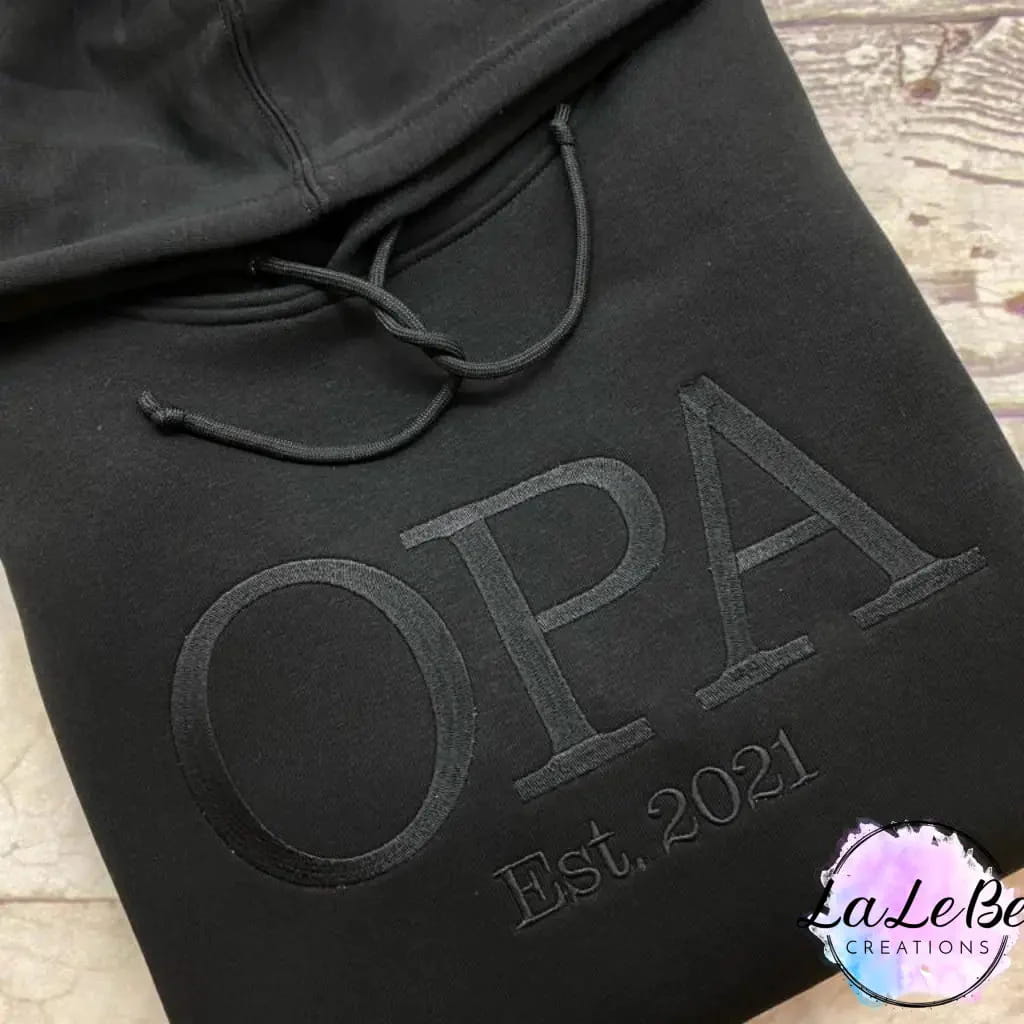 Bestickter Opa-Kapuzenpullover als Geschenkidee - lalebecreations.de