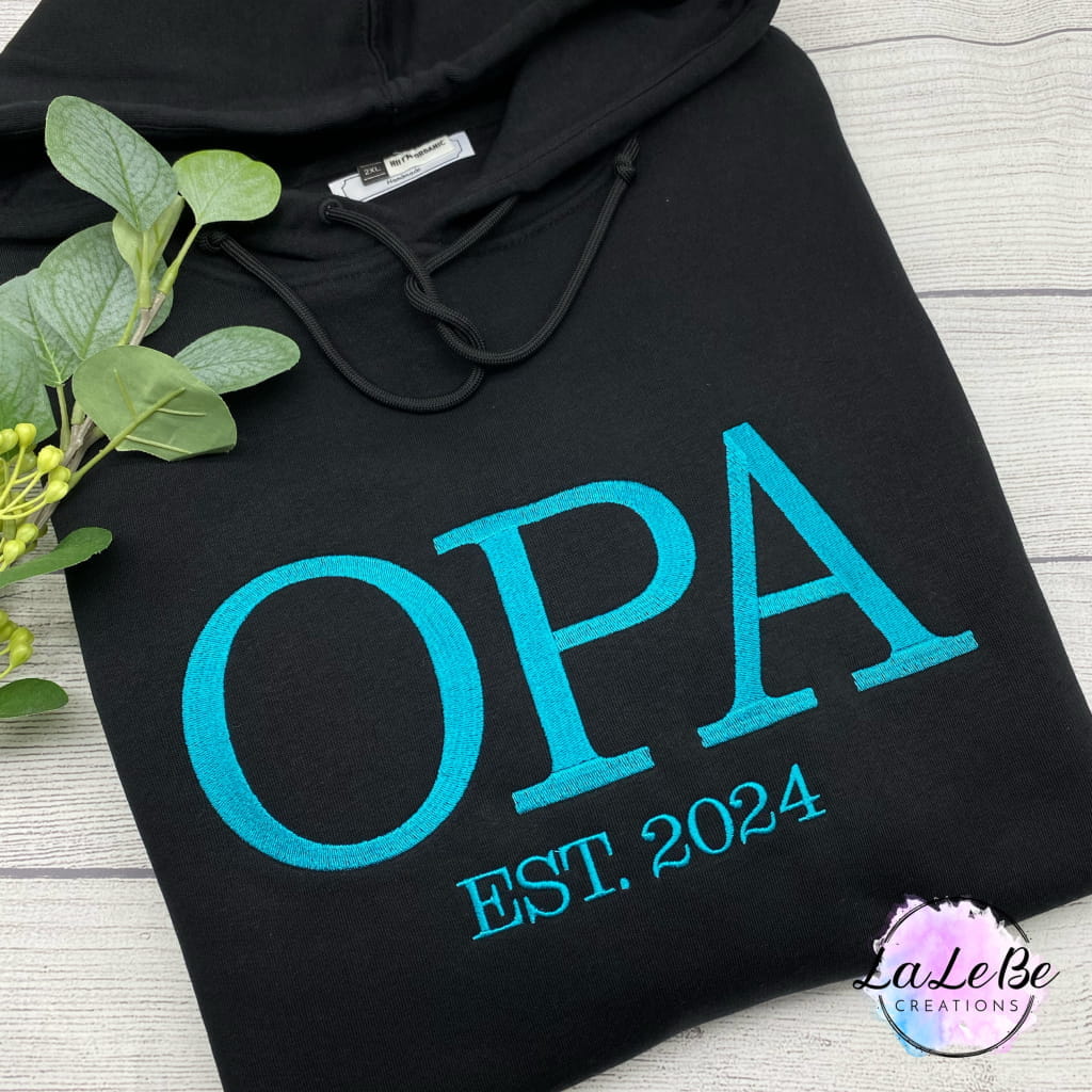 Bestickter Opa-Kapuzenpullover als Geschenkidee - lalebecreations.de