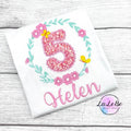 Blumenkranz Geburtstagsshirt für Mädchen Geburtstag T-Shirt