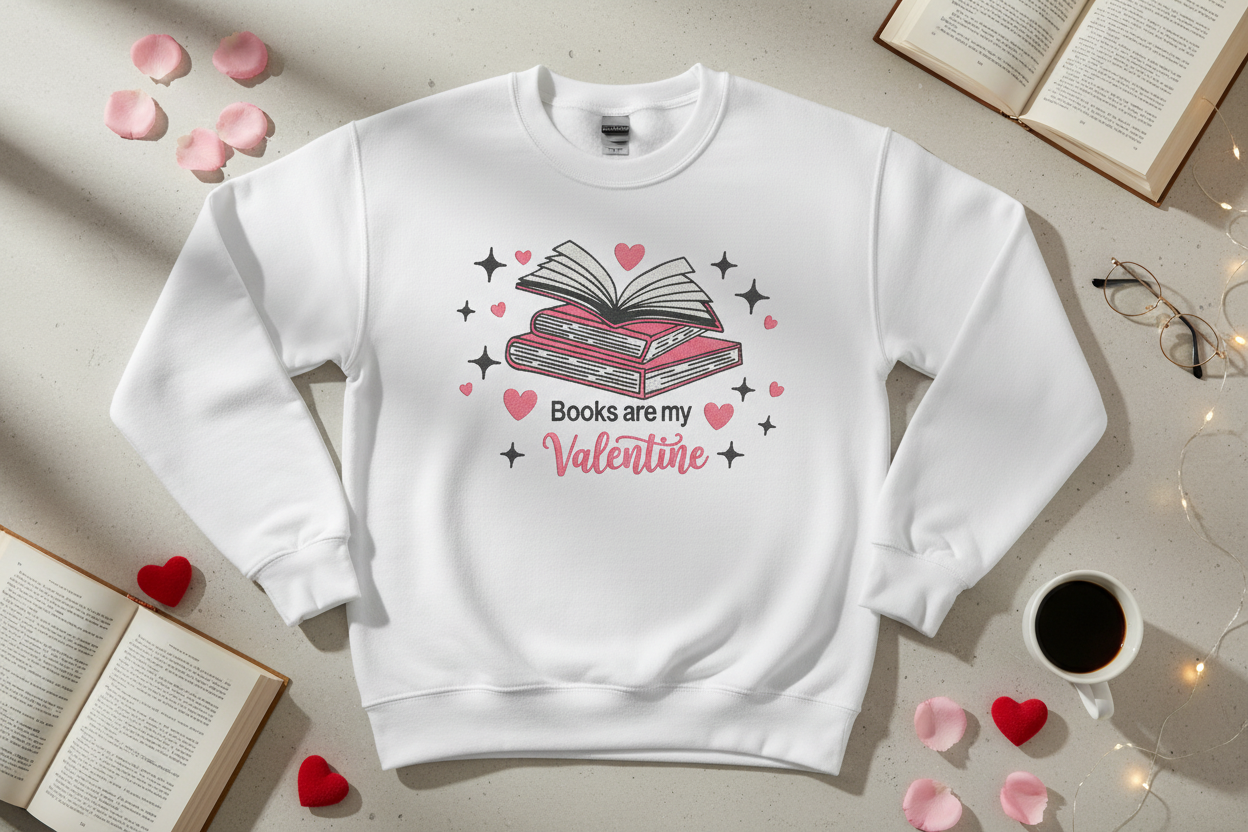 Valentinstag Bücher Sweatshirt - Books are my Valentine