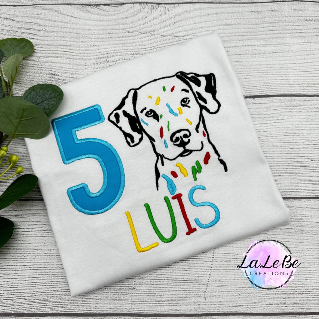 Dalmatiner Geburtstagsshirt mit Name und Zahl - lalebecreations.de
