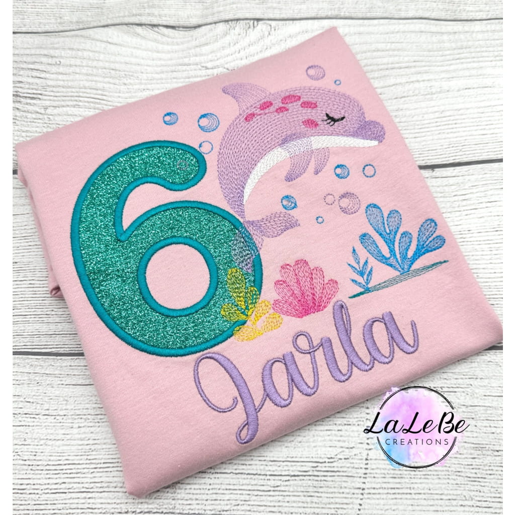 Delfin Geburtstags-T-Shirt Unterwasser Shirt T-Shirt / Rosa