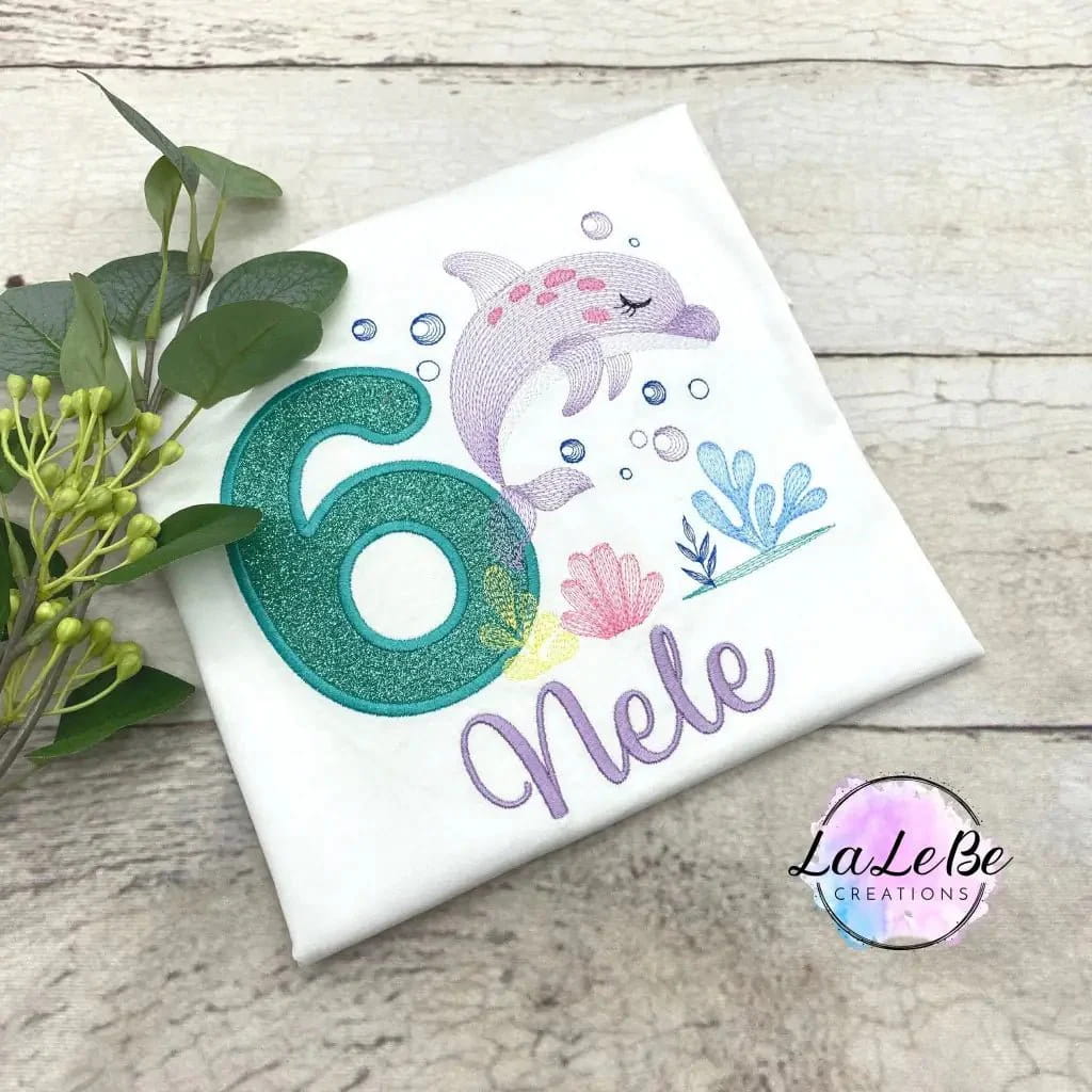 Delfin Geburtstags-T-Shirt Unterwasser Shirt - lalebecreations.de